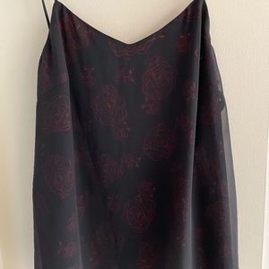 Sheer tank top with hidden rose detailing